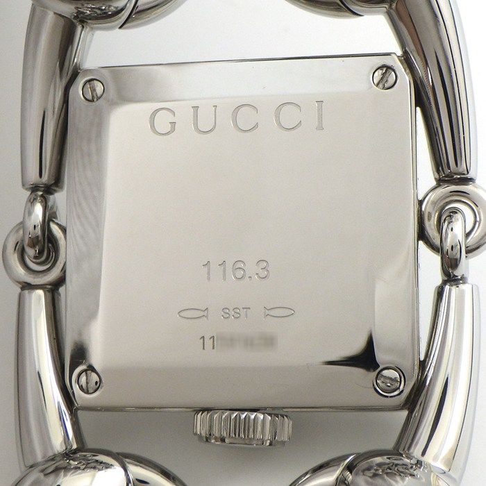 Gucci Watch Signoria 1163/ya116307 Horsebit Motif Diamond Bezel Square White