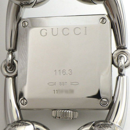 Gucci Watch Signoria 1163/ya116307 Horsebit Motif Diamond Bezel Square White