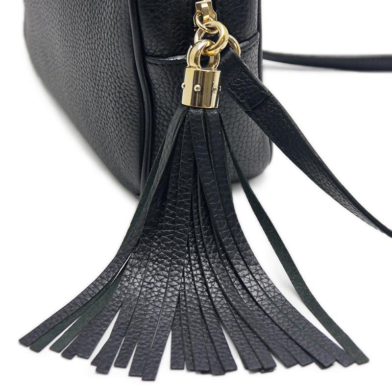 Gucci Soho Small Disco Bag 308364 Leather Black Fringe