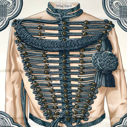 Hermes Carre 90 Scarf Silk Scarf Brandebourgs Brandenburg