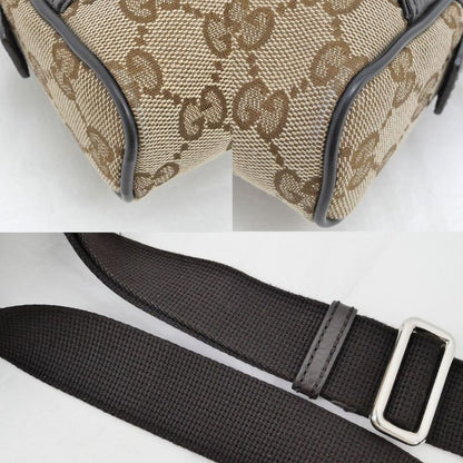 Gucci Waist Bag Body Bag Beige Brown Silver Hardware GG Canvas 449174