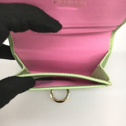 Bvlgari Bvlgari Card Case Green X Pink