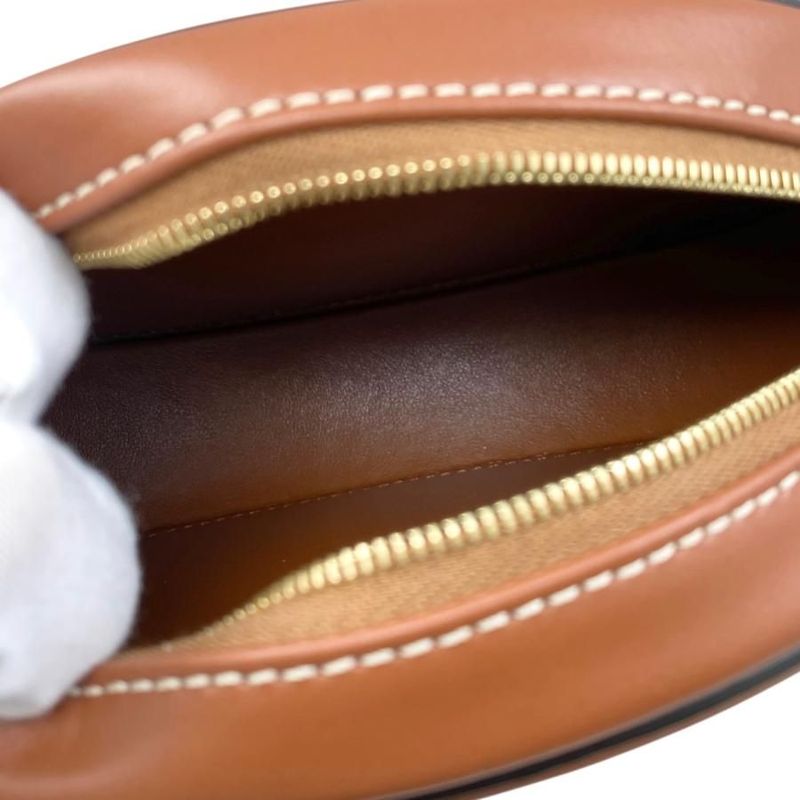 Celine Shoulder Bag Oval Purse Crossbody Bag 10i703 Cuir Triomphe Brown Gold