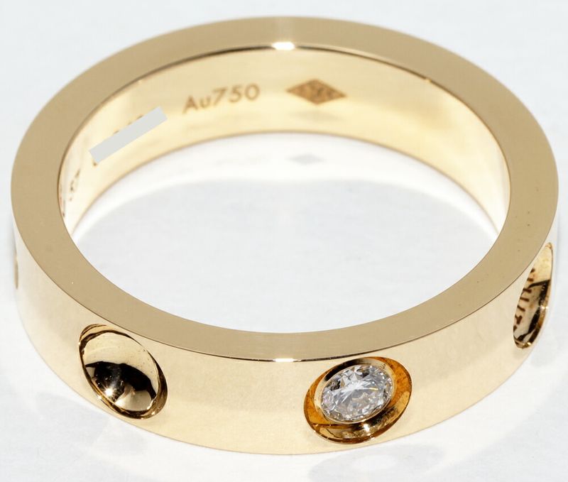 Louis Vuitton 18K Yellow Gold Diamond 1P (010ct) Petite Berg Empreinte Ring