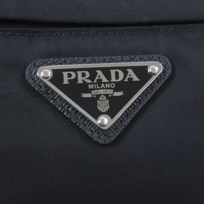 Prada 2vl132 Tessuto Triangle Logo Triangle Plate Nylon Saffiano Leather Belt