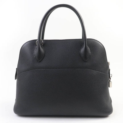 Hermes Bolide 31 Taurillon Clemence Silver Hardware Handbag Black Engraved Y