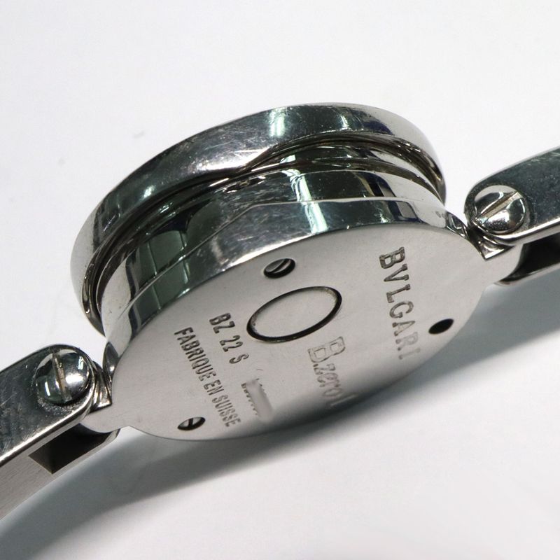 Bvlgari B-zero1 Bz22s White SS Quartz Bangle Watch Ladies Watch Women
