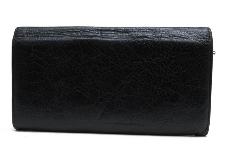 Balenciaga Wallet Men Leather Genuine Black 419806 1000 D 555583 with Coin