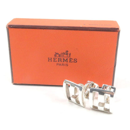 Hermes Vintage H Logo Motif Cufflinks Button Cufflinks Sv925 Silver With Box