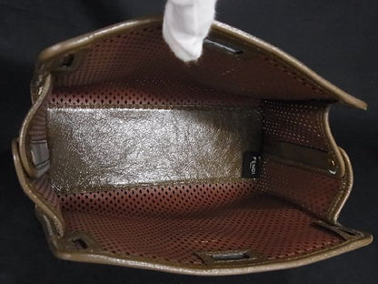 Fendi Peekaboo Defender Leather Bag Cabas White And Brown Al3023