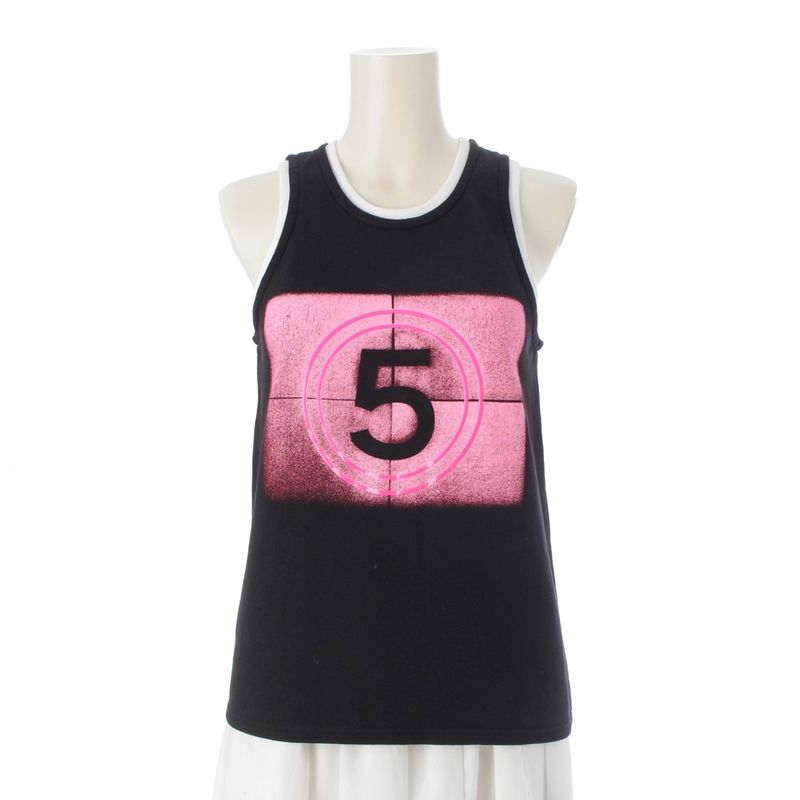 Chanel Cotton No5 Tank Top Sleeveless Top P70680 Black 34