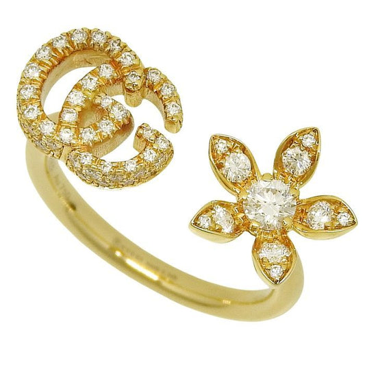 Gucci Flora GG Diamond Ring 18K Yellow Gold 750 Yellow Gold Diamond #14 Approx