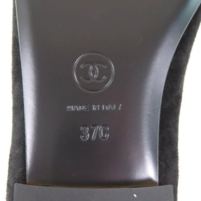 CHANEL 24K G46024 Coco Mark Mary Jane Patent Leather Use Ankle Strap Suede