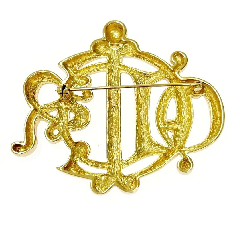 Christian Dior GP Emblem Brooch Ladies Gold 363812 Brooch