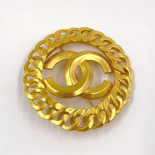 Chanel Coco Mark Circle GP Gold Brooch