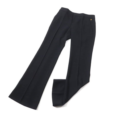 Gucci 292855 Center Press Flared Pants With Interlocking Ghardware Black 38