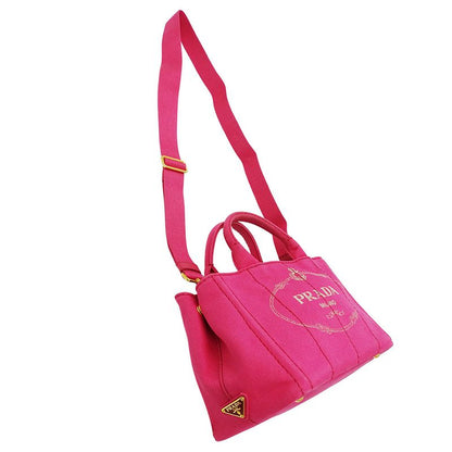 Prada Bag Women's Brand Handbag Shoulder Bag 2way Canvas Canapa Mini Pink