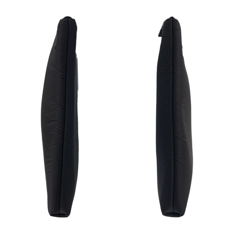 Prada Tessuto Triangle Logo Plate Black Silver Hardware Nylon Clutch Bag Second