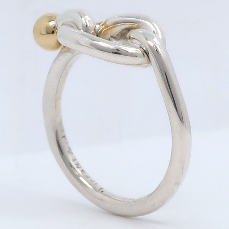 Tiffany & Co Love Knot 925 Silver And 18K Yellow Gold Size 8 Ladies' 2.9g Ring