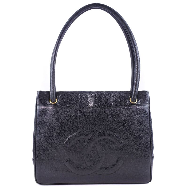 Chanel Caviar Skin Black Women's Tote Bag