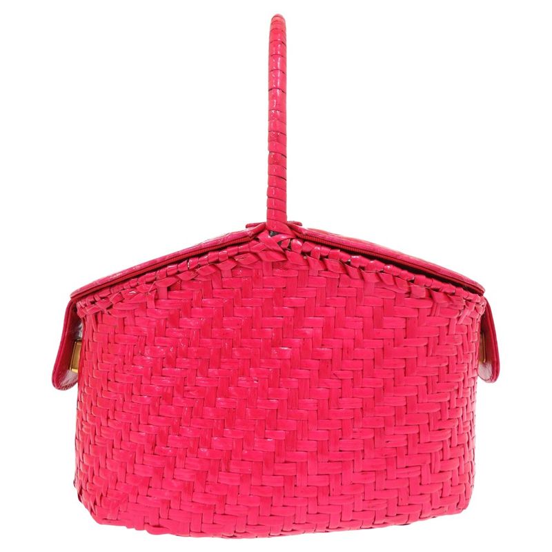 Fendi Croc Straw Bag Basket Bag Straw Pink 2524 Fendi