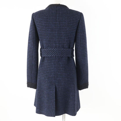 CHANEL P57229 Worn By Shin Hye Park BIG Coco Bag Belted Long Coat Black Navy