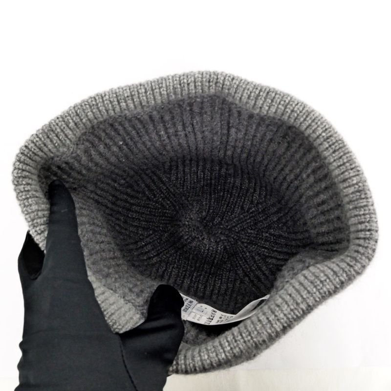 Hermes Knit Cap Heaven Charbon Flannel Gray - L Size Cashmere Hat Knit
