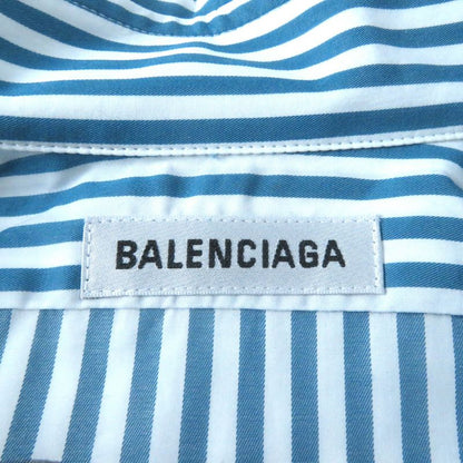 Balenciaga 21AW 622050 100% Cotton Logo Stripe Oversized Long Sleeve Shirt