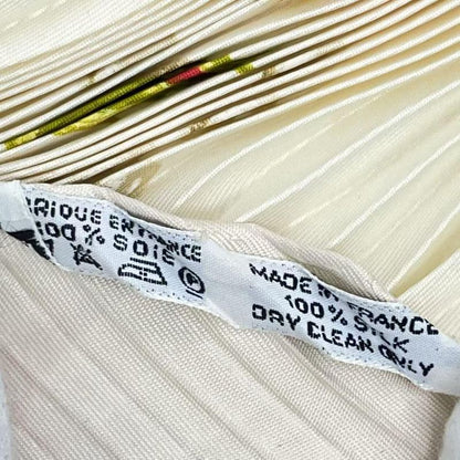 Hermes LA Rosee Anne Gavarni Rose Drop Scarf Silk Pleated Beige With Box