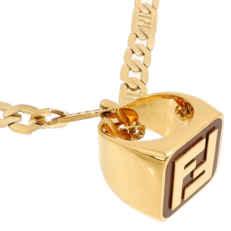 Fendi 21 Logo Ring Necklace
