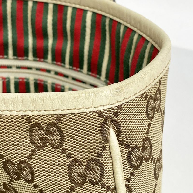 Gucci Tote Bag GG Canvas 169946 Canvas Brown Chien Pan Gold Hardware Women's