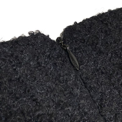 Chanel Skirt Suit Size 36 S Ladies - P36756/p36722 Black Mohair Blend W/camelia