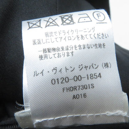 Louis Vuitton Fhdr73qis Wool Silk Blend Leather Short Sleeve Dress Black 34