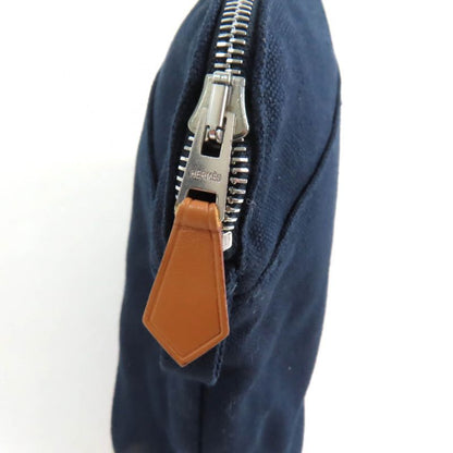 Hermes Bolide Pouch PM H Logo Embroidery Pouch / Cosmetic Pouch Navy Made In