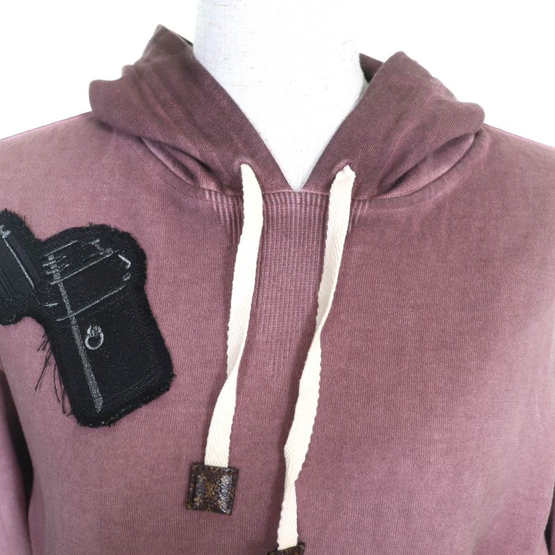 Louis Vuitton Fhkl13 USED Monogram Patterned Pullover Hoodie With LV Patch
