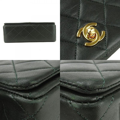 Chanel Shoulder Bag Mini Matelasse Lambskin Olive Green Gold Hardware 1st