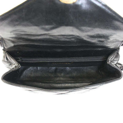 Chanel Old Vintage Matelasse Leather Shoulder Bag Black