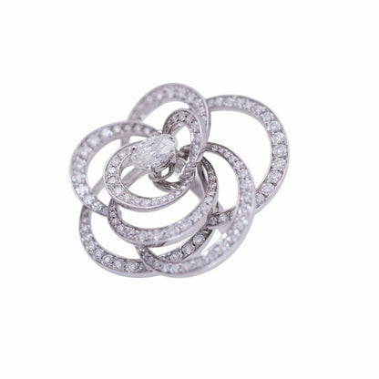 Chanel Camellia Oval Diamond 08ct / 140 Diamonds 181ct Diamond #51 18K White