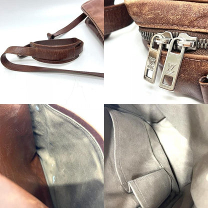 Louis Vuitton Shoulder Bag Differ Clarkson M92359 Leather Cafe Brown