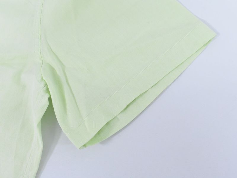 Authentic Hermes Cotton Shirt Short Sleeve Tops Lime Green Men's Clothing