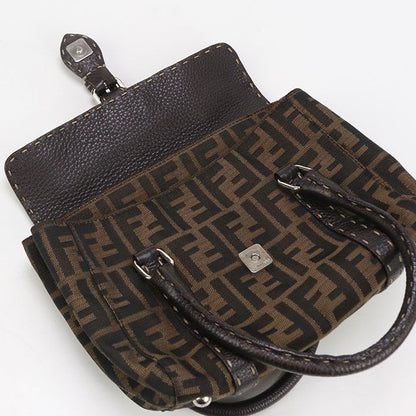 Fendi Selleria Mini Linda 8br486 Handbag Jacquard Leather Women