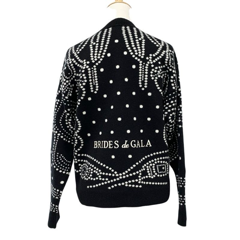 Hermes Top Cashmere Cotton Black White Brid De Gala Embroidery