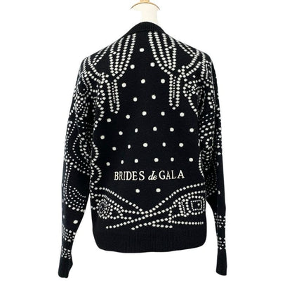 Hermes Top Cashmere Cotton Black White Brid De Gala Embroidery