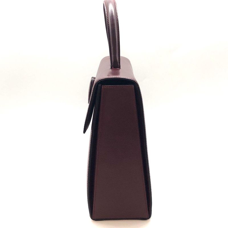 Cartier Mastline Handbag Turnlock Red Leather Ladies Preowned 005787