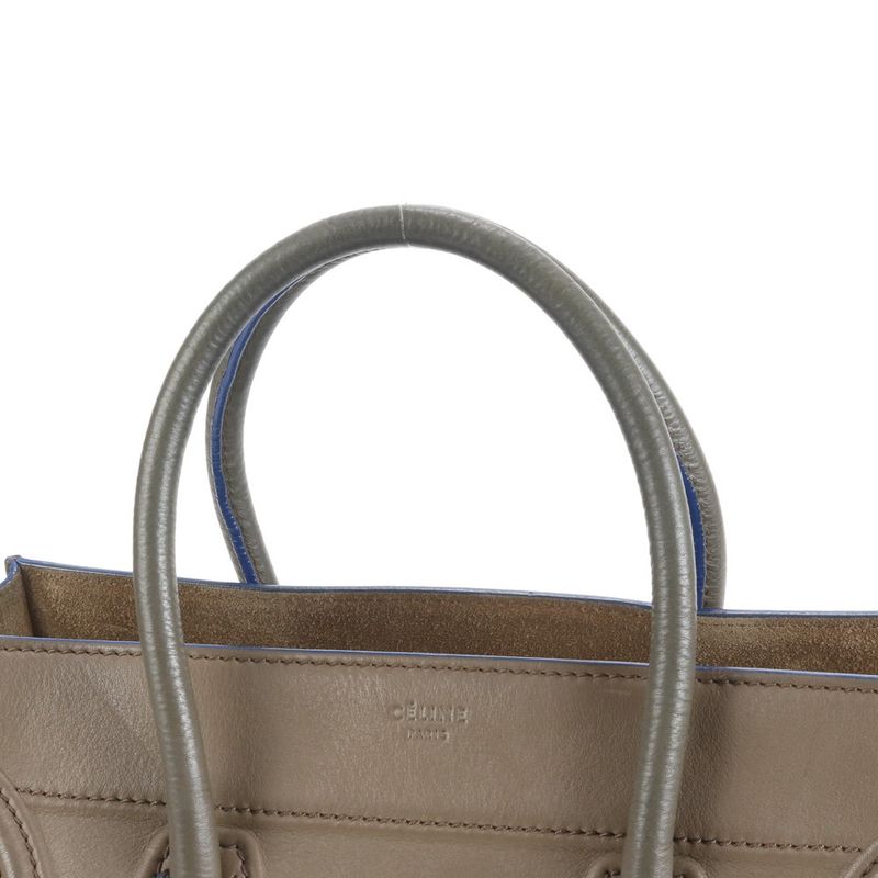 Celine Luggage Phantom Leather Tote Bag Shoulder Hand Brown Women's ERE Cw48-10