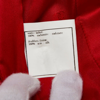 Chanel Coco Mark Button Jacket Double Size: 38 P08267v05008 Red Cashmere