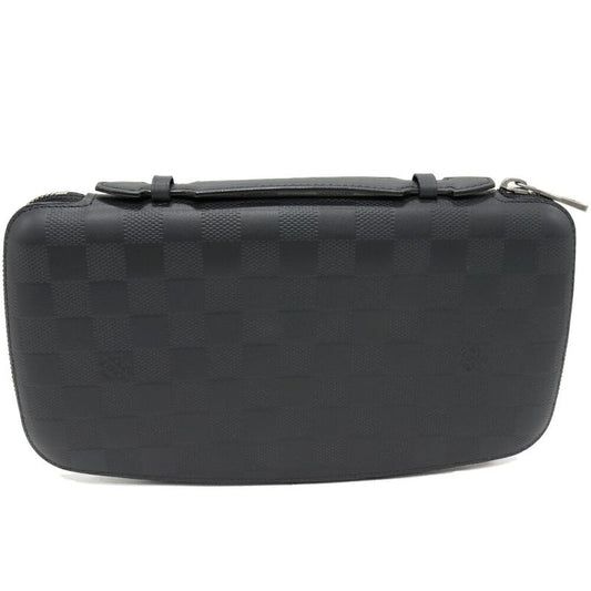 Louis Vuitton Round Zipper Long Wallet With Change Pocket Clutch Bag Damier