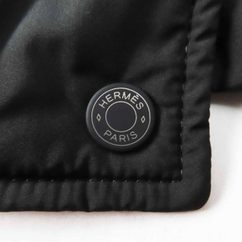 Hermes 2024 4h0178dr Crudo Cell Patch Hooded Down Jacket Black 34 With Hangers