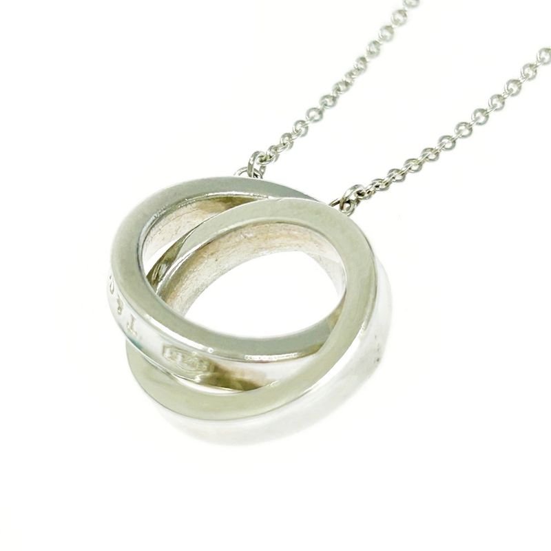 Tiffany & Co Silver 1837 Interlocking Circle Necklace 4.9g 925 Engraved 434819