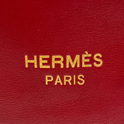 Hermes Boston Bag Leather Victoria Bow Ring Bag Rouge Red